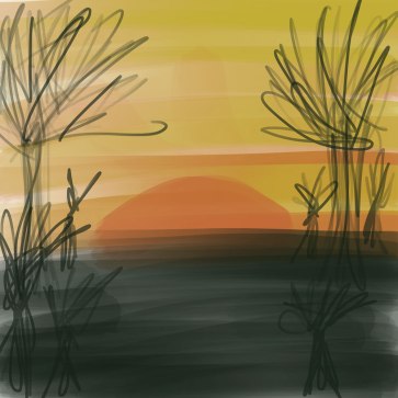 digital drawing of a sunrise