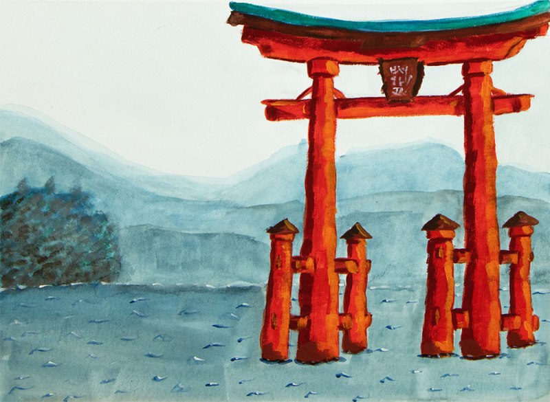 Japanese Gate in Water